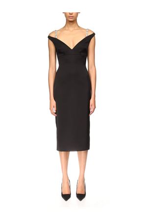 Crystal Strap Detail Midi Dress DAVID KOMA | PF25DK52DBLACKSILVER